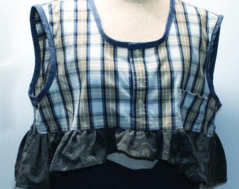 Upcycled Women's Top with Peplum from beccasblend