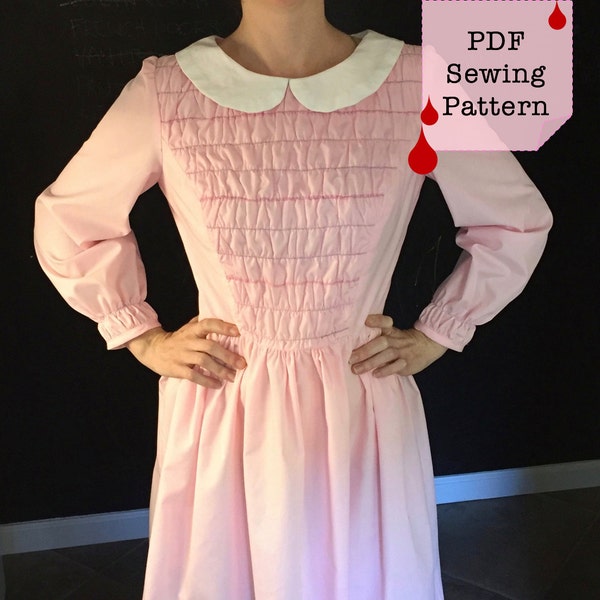 Stranger Things Eleven Pink Dress Sewing Pattern and Instructions - Eleven, 11 - Digital Download