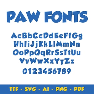 Paw lettertype OTF, Paw lettertype svg, hond lettertype svg, hond letters svg Cricut, hond alfabet svg, hond svg, hond lettertype ttf, poot svg Cricut, hondenshirt svg