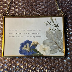 DCC Humanity and Morality fan art with pressed  flowers, typewriter and 6 frame choices.