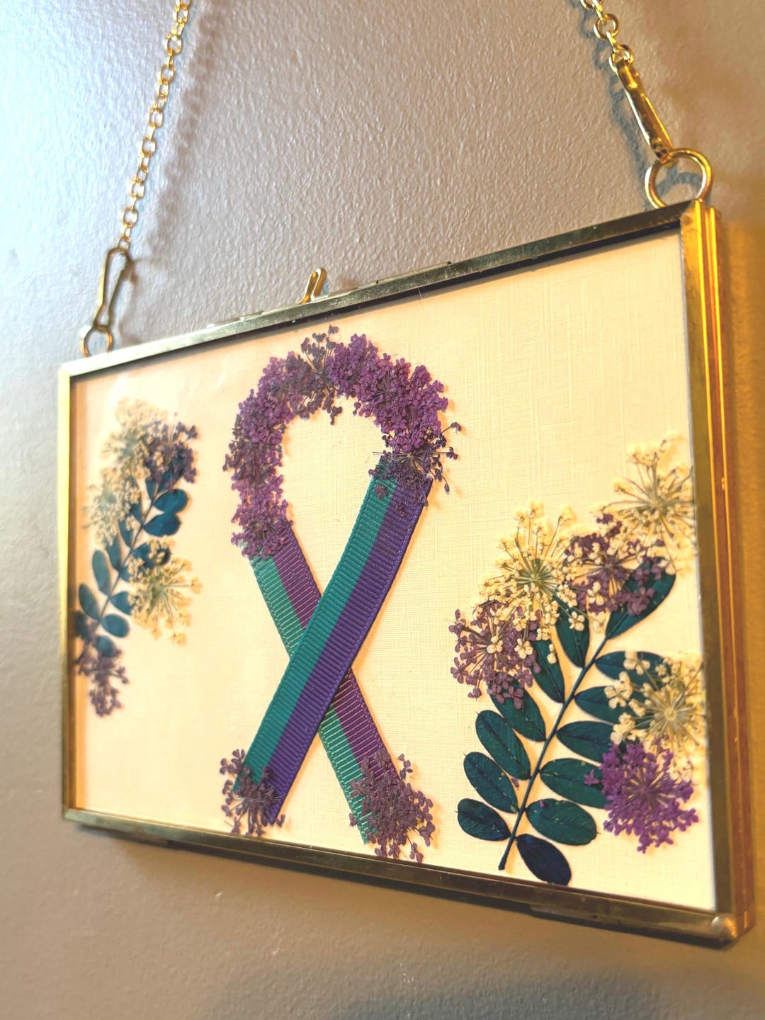 Handmade Suicide Prevention Art With Pressed Flowers - Etsy