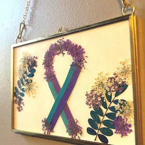 Handmade Suicide Prevention Art with Pressed Flowers