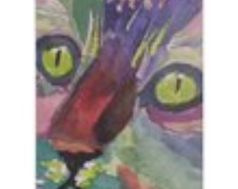 Cat Bookmark, Original Art Bookmark, Scaredy Cat Bookmark, Book Lover Gift, Gift for Book Lovers, Gift for Reader, Party Favor