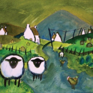 Ireland Art, Irish Art Print, Original Art Print, Irish Friend Gift, Irish Countryside Print, Ireland Art Print