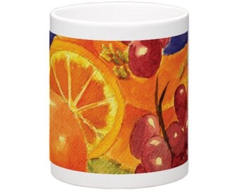 Fruit Mug, Watercolor Still Life Mug, Original Art Mug,