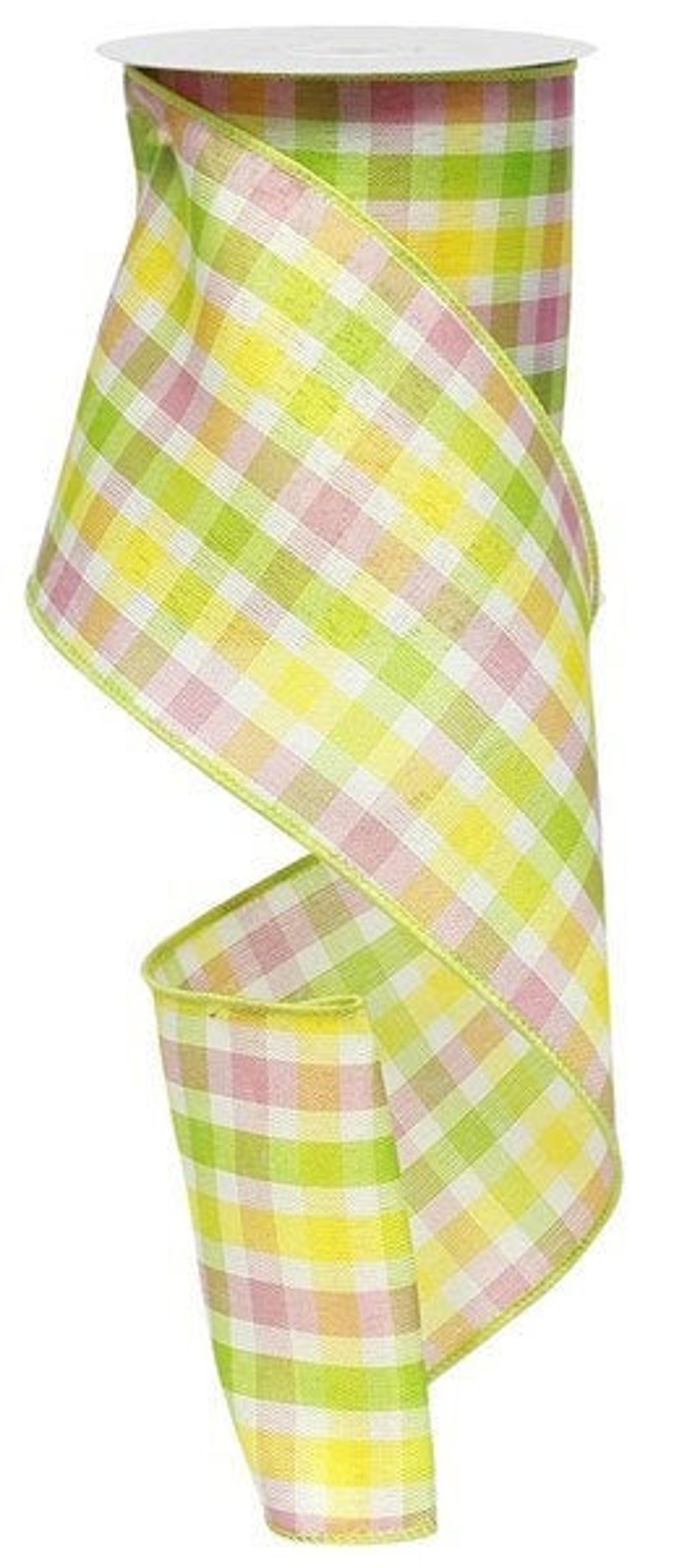 4 Inch Plaid Dupioni Faux Silk Wired Ribbon 4 Inch 4 In. Ribbon Wired ...