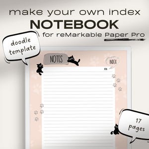 Notebook for reMarkable Paper Pro | Make Your Own Index | Hyperlinked Index / PDF | Digital Notes | reMarkable Paper Pro Notes | reMarkable
