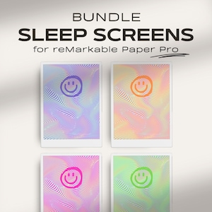Sleep Screen Bundle for reMarkable Paper Pro | Colorful Screensaver | Cover for reMarkable Paper Pro | Doodle Templates for reMarkable