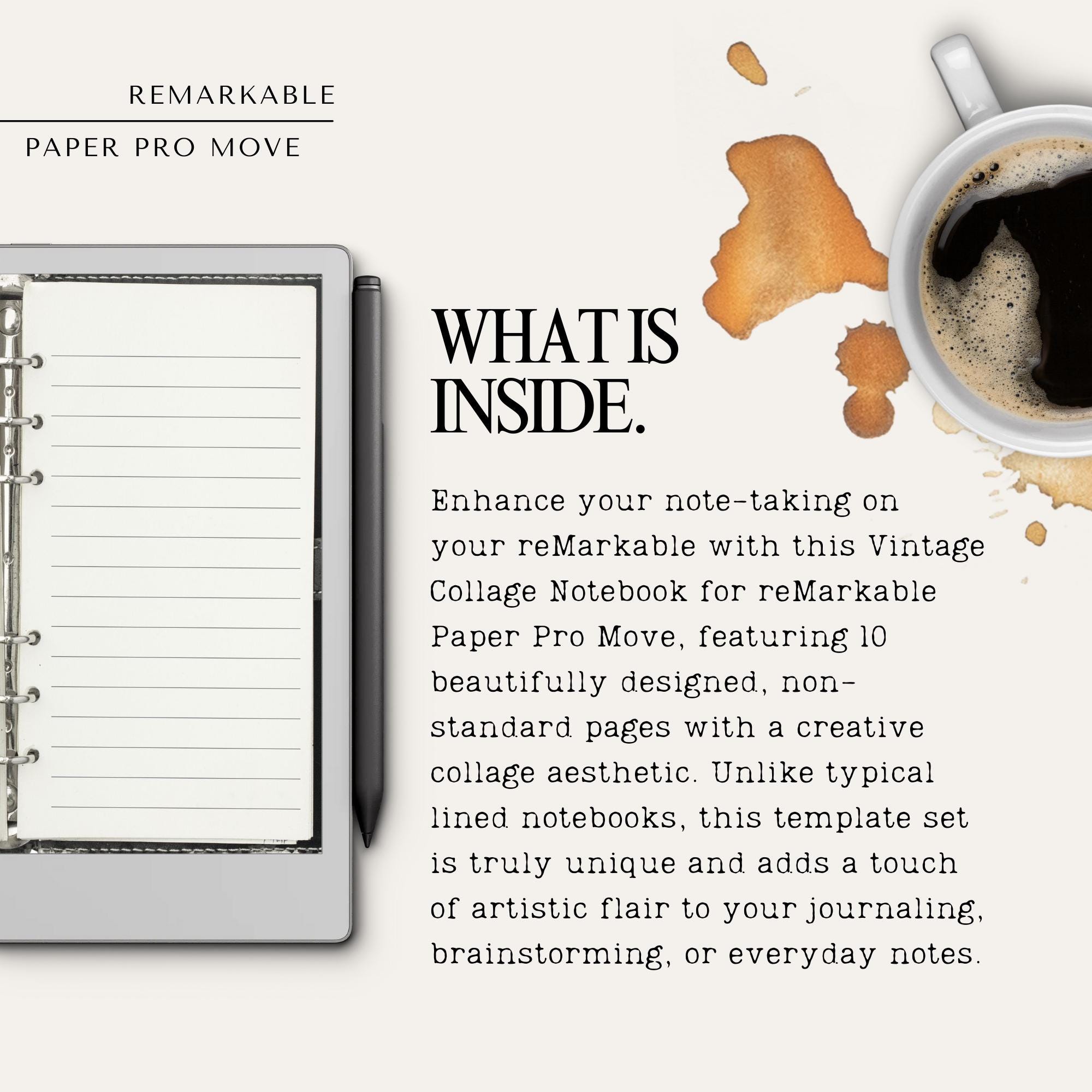 Vintage Collage Notebook for Remarkable Paper Pro Move | Remarkable ...