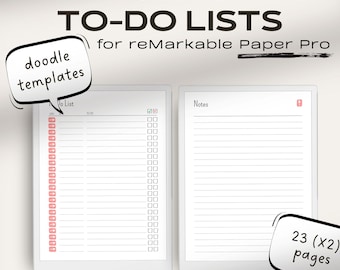 To-Do list for reMarkable Paper Pro | reMarkable Task Tracker Bundle | Checklist | Notes | To Do List Template | reMarkable Template To Do