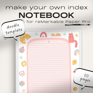 Notebook for reMarkable Paper Pro | Make Your Own Index | Hyperlinked Index / PDF | Digital Notes | reMarkable Paper Pro Notes | reMarkable