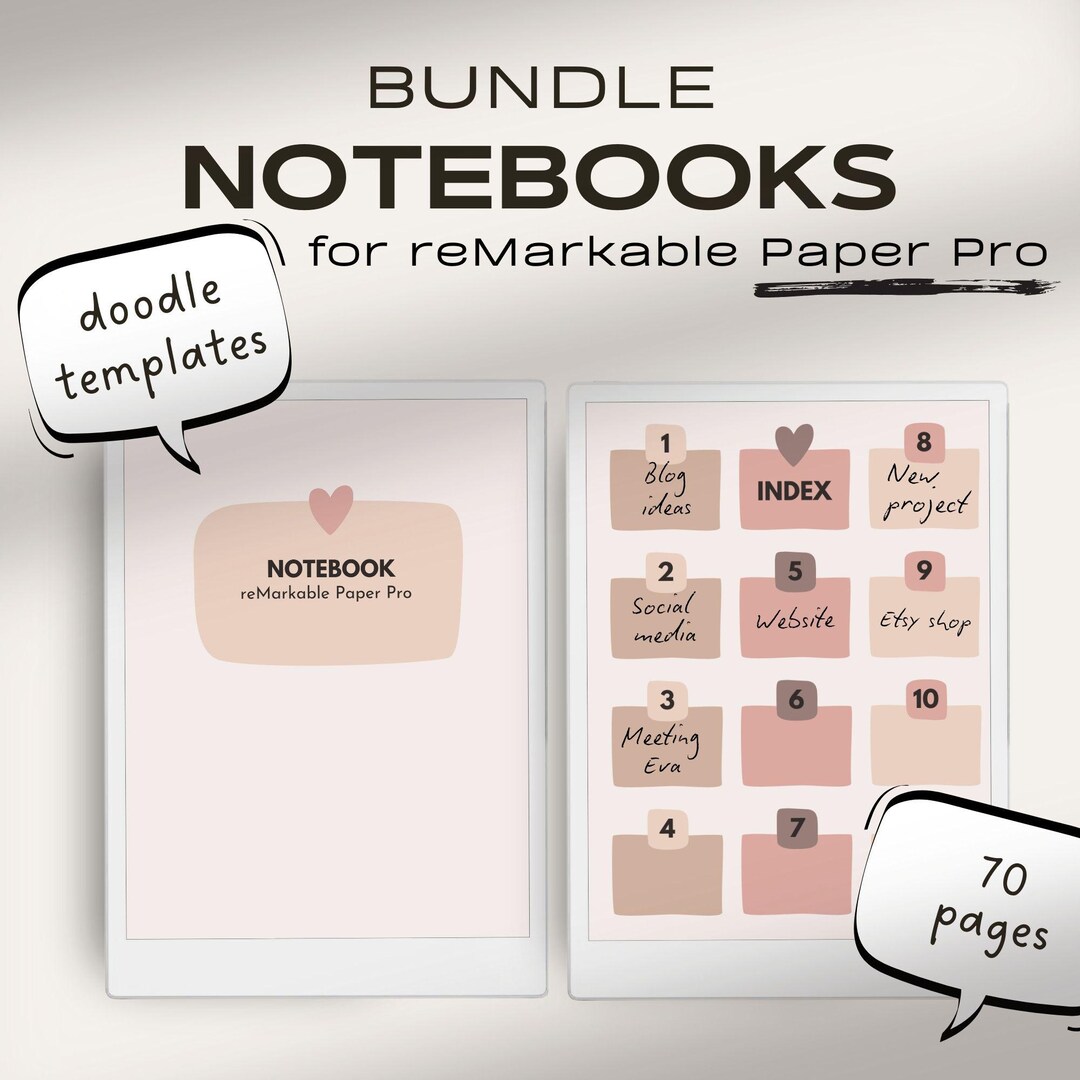 Notebooks for Remarkable Paper Pro | Make Your Own Index | Hyperlinked ...