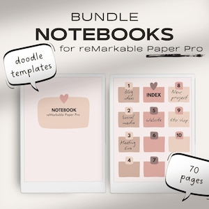 Notebooks for reMarkable Paper Pro | Make Your Own Index | Hyperlinked Index / PDF | Digital Notes | reMarkable Paper Pro Notes | Bundle