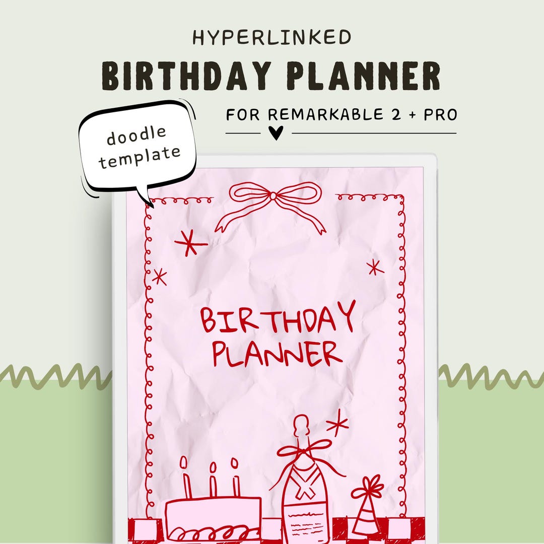 Birthday Planner for Remarkable 2 / Remarkable Paper Pro | Hyperlinked ...
