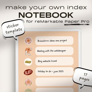 Notebook for reMarkable Paper Pro | Make Your Own Index | Hyperlinked Index / PDF | Digital Notes | reMarkable Paper Pro Notes | reMarkable