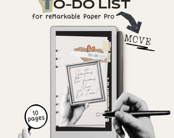 Vintage Collage To-Do List for reMarkable Paper Pro Move | reMarkable Task Tracker | Checklist | Notes | To Do List Template for Pro Move
