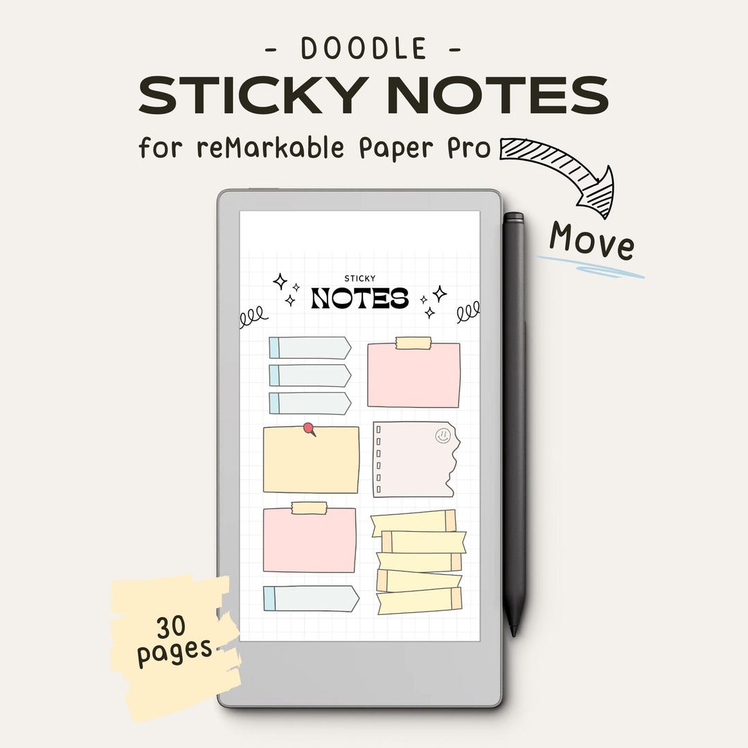 Doodle Sticky Notes for Remarkable Paper Pro Move | Memo Notes ...