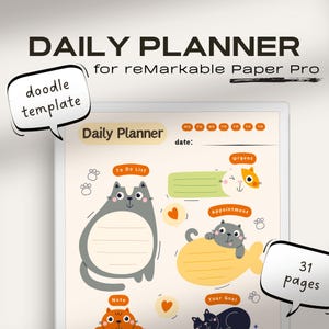 Daily planner for reMarkable Paper Pro | Digital Notes | reMarkable Pro Notes | To Do List | reMarkable Notebook | reMarkable templates
