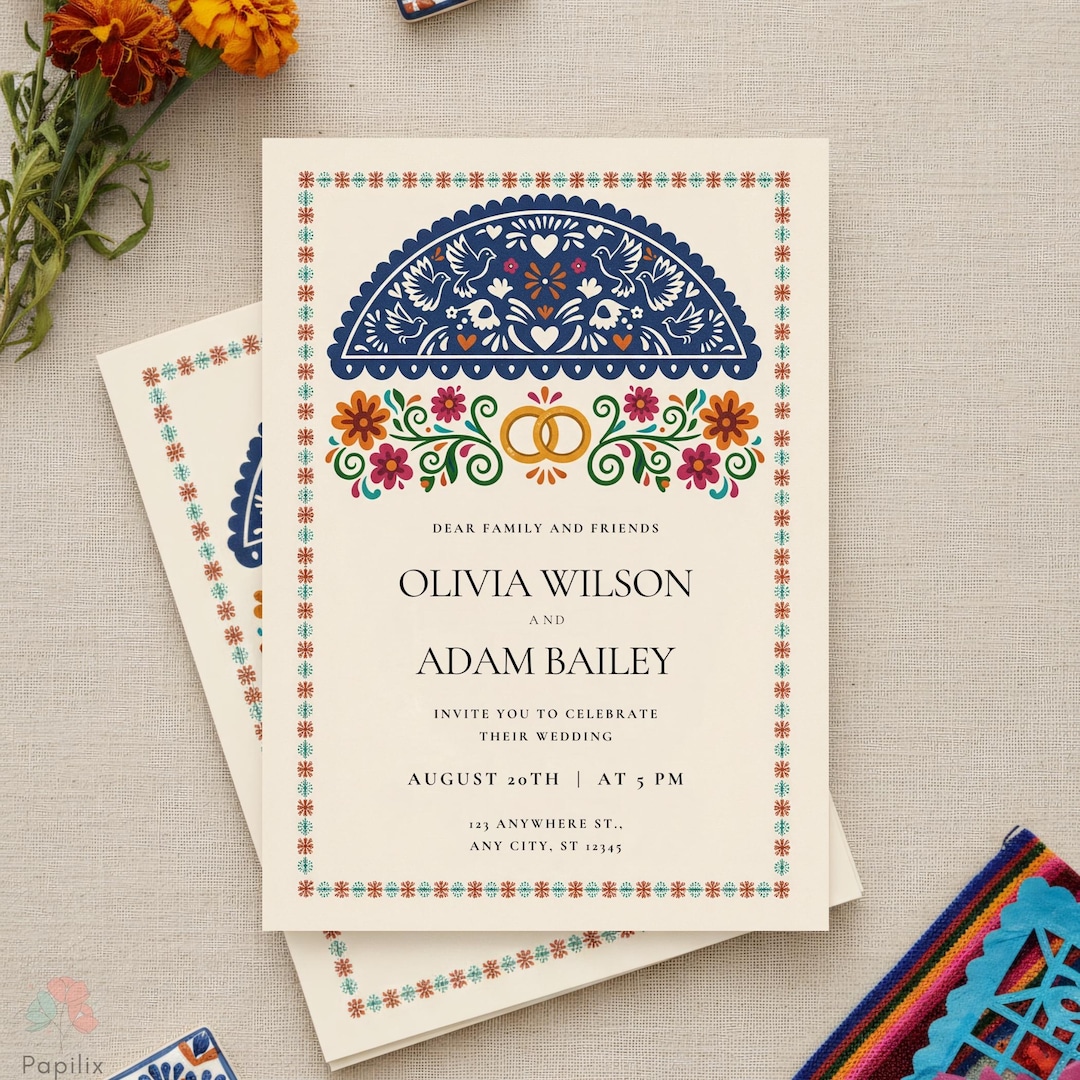 Editable Mexican Wedding Invitation Template, Talavera Tile Fiesta ...