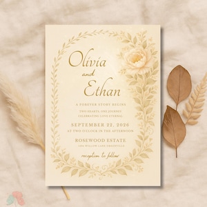 Boho Pampas Wedding Invitation, Arch Floral Invite, Editable Terracotta and Rust Wedding Invites, Beige Neutral Bohemian Template