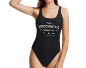 Swimwear Women Sexy, Vaccinated Fully, Plunging One Piece Swimsuit Female Transparent Mesh Bodysuit Bathing Suit Beach Summer Wear