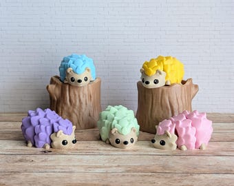 Hedgehog Pocket Pet, 3D Printed Articulated Animal, Kawaii Flexi Fidget Toy