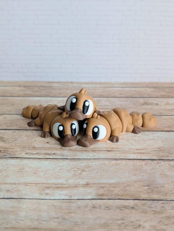 Platypus Pocket Pet, 3D Printed Articulated Desk Buddy, Mini Flexi Animal