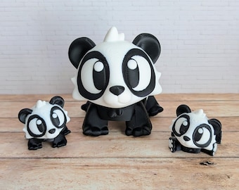 Panda Bear Pocket Pet, 3D Printed Articulated Kawaii Desk Buddy, Mini Fidget Animal
