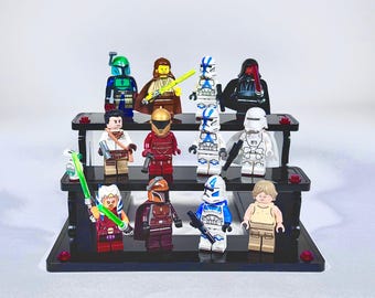 Stojak na 12 minifigurek z czarnego akrylu do minifigurek Lego®
