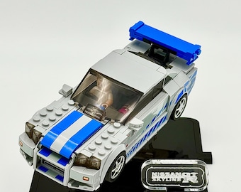 Display Stand for LEGO® 2 Fast 2 Furious Nissan Skyline GT-R (R34