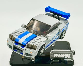Display Stand for LEGO® 2 Fast 2 Furious Nissan Skyline GT-R (R34) Set# 76917