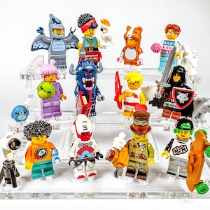 12 Minifigure Display Stand in Clear Acrylic for Lego® Minifigures