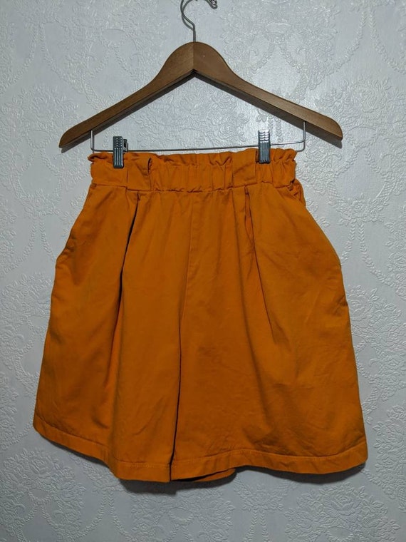 Orange Cotton True Vintage 80s 90s Shorts High Wa… - image 3