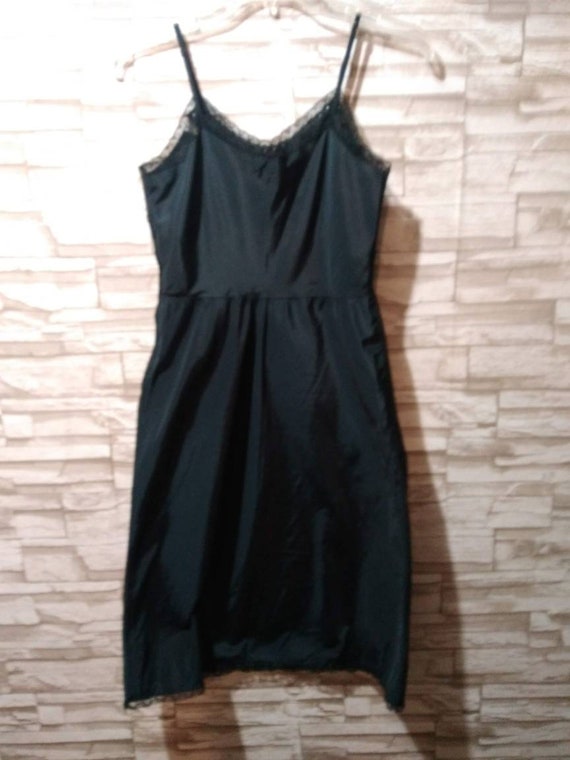 Barbizon Black Taffeta Vintage 50s Full Slip B35 … - image 2