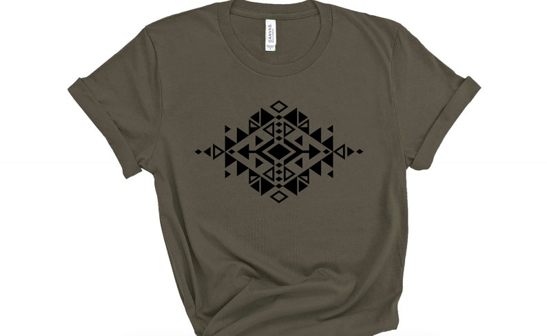 Aztec Tribal Design Shirt Boho Tee Geometric Pattern Soft Unisex T-Shirt Mens Womens Southwestern Design Style