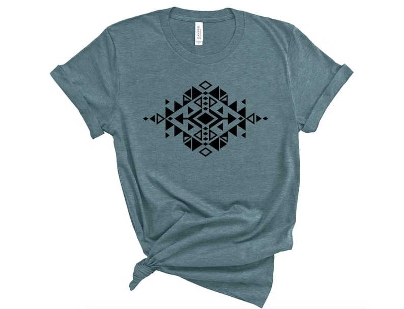 Aztec Tribal Design Shirt Boho Tee Geometric Pattern Soft Unisex T-Shirt Mens Womens Southwestern Design Style