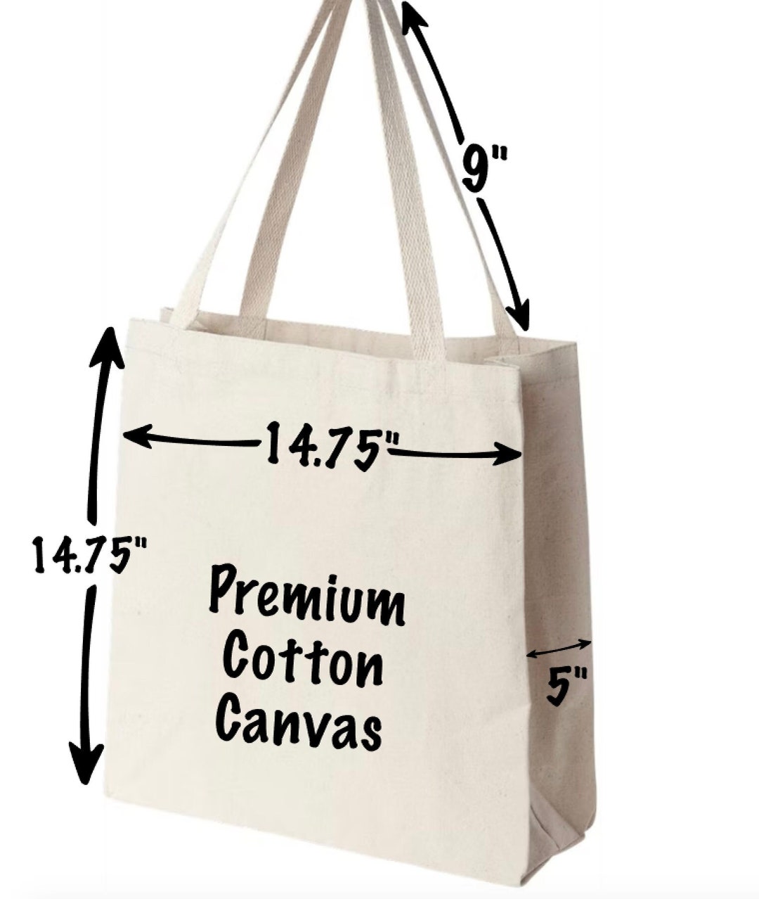 Plain 100% Cotton Canvas Tote Bag Blanks Natural Color High - Etsy