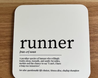 Sarcastic Running Gift – Dictionary Definition Coaster for Runners