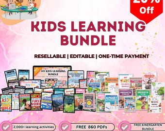 Kids Learning & Classroom Activities Bundle,Teachers Parents Worksheets For Kids, DFY Products Bundle,17000+PLR MRR Resell Rights Resource
