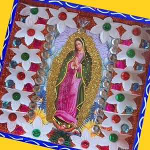 Virgen de Guadalupe Nicho: Mexican Folk Art Altar Shadowbox