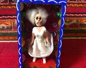Day of the Dead Skeleton Marilyn Monroe Art Nicho Diorama Shadowbox from Mexico - Dia de los Muertos Halloween