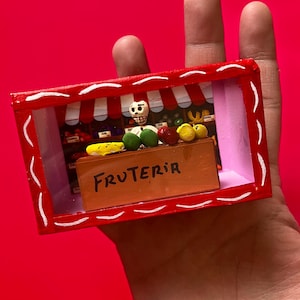 Day of the Dead Skeleton Diorama – Mexican Folk Art Nicho Box Fruit Vendor