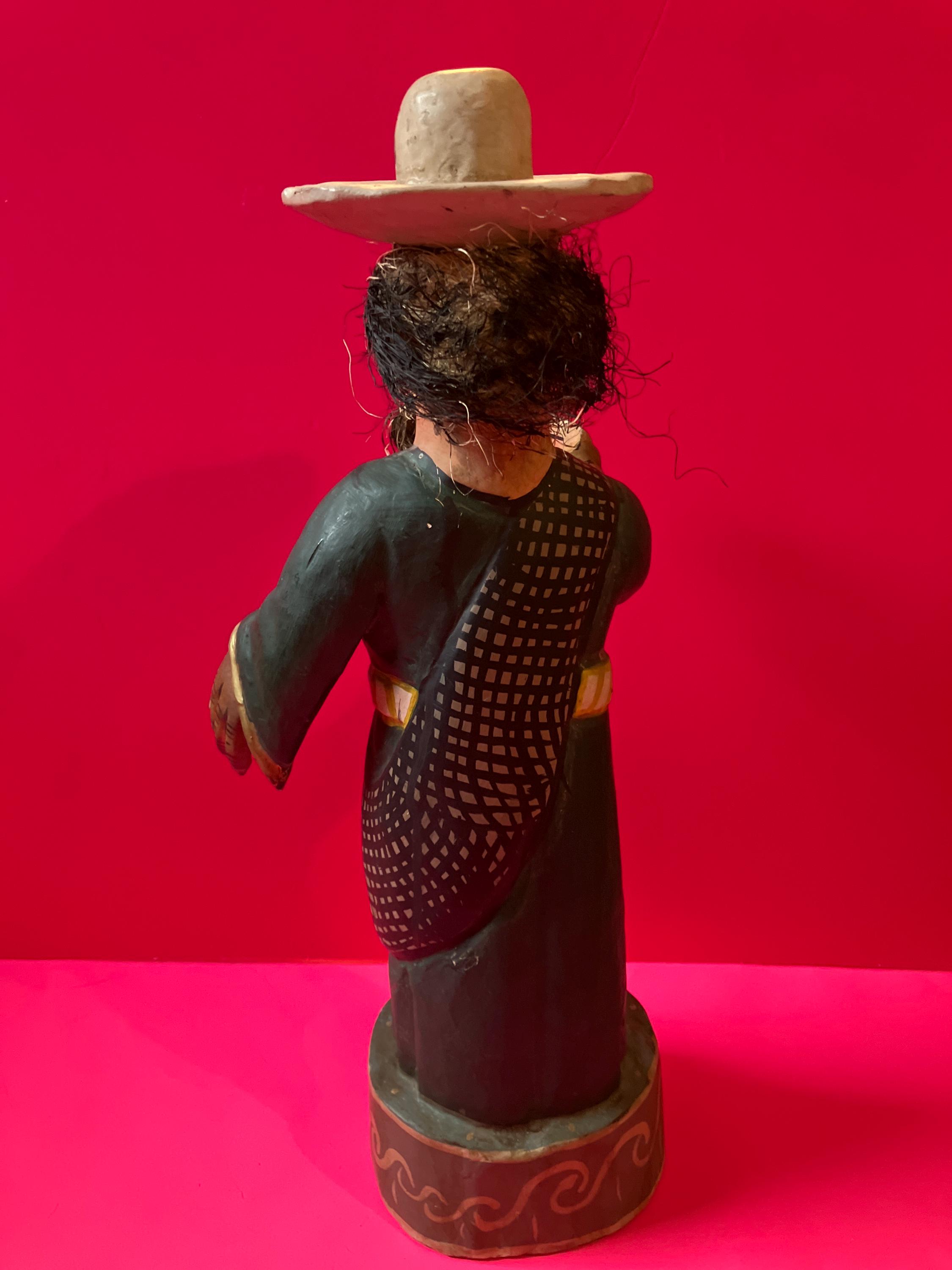 18” Tall San Isidro Labrador or Saint Isidore Painted Wood Santo