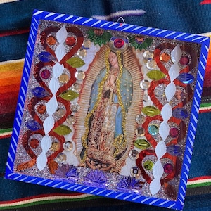 Virgen de Guadalupe Our Lady of Guadalupe Nicho Diorama Altar Shadowbox from Mexico - Style A