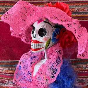 26” XL Cartonería Mexican Skeleton Catrina or Dame - Dia de los Muertos - Day of the Dead - Halloween - Decor Statue