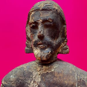 17th Century mexikanischen Santo – San Juan Bautista | Antiker spanischer Kolonialer geschnitzter hölzerner Heiliger | Katholische Religiöse Kunst | St. Johannes der Täufer