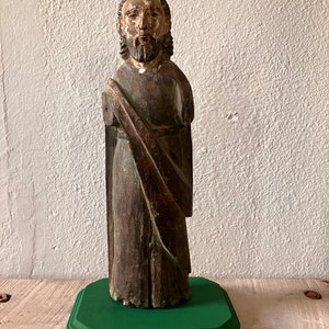 Santo Santos in legno intagliato antico alto 13,5 cm - San Jose o Saint Joseph