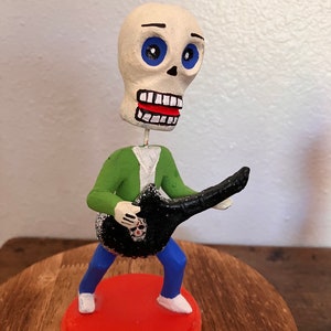 6” Mexican Day of the Dead Skeleton - Rocker Musician -  - Dia de los Muertos
