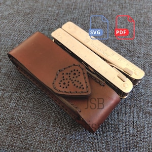 Leatherman Pouch PDF and SVG Pattern – Rustic Belt Sheath with Snap Closure