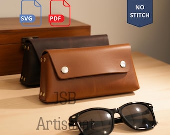 Leather Glasses Case Pattern – PDF & SVG, No Sew
